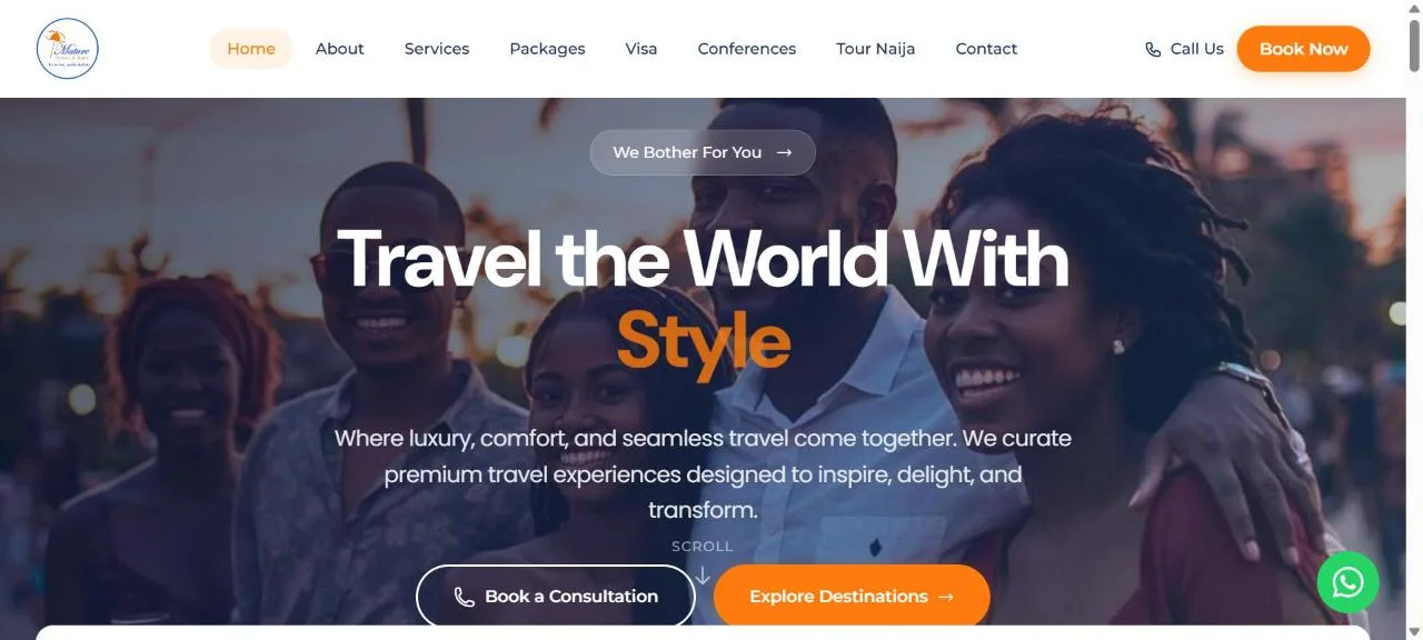 TravelCentrics — Travel & Tourism Web Design by Rangemax Tech